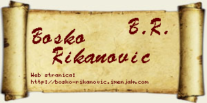 Boško Rikanović vizit kartica
